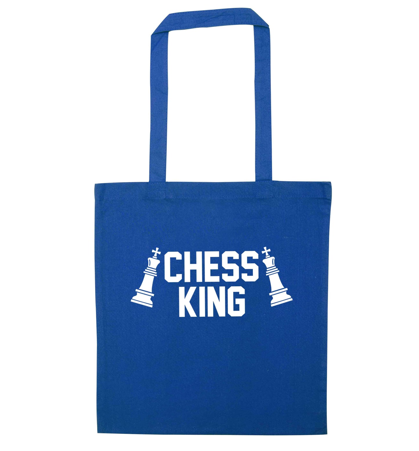 Chess king blue tote bag