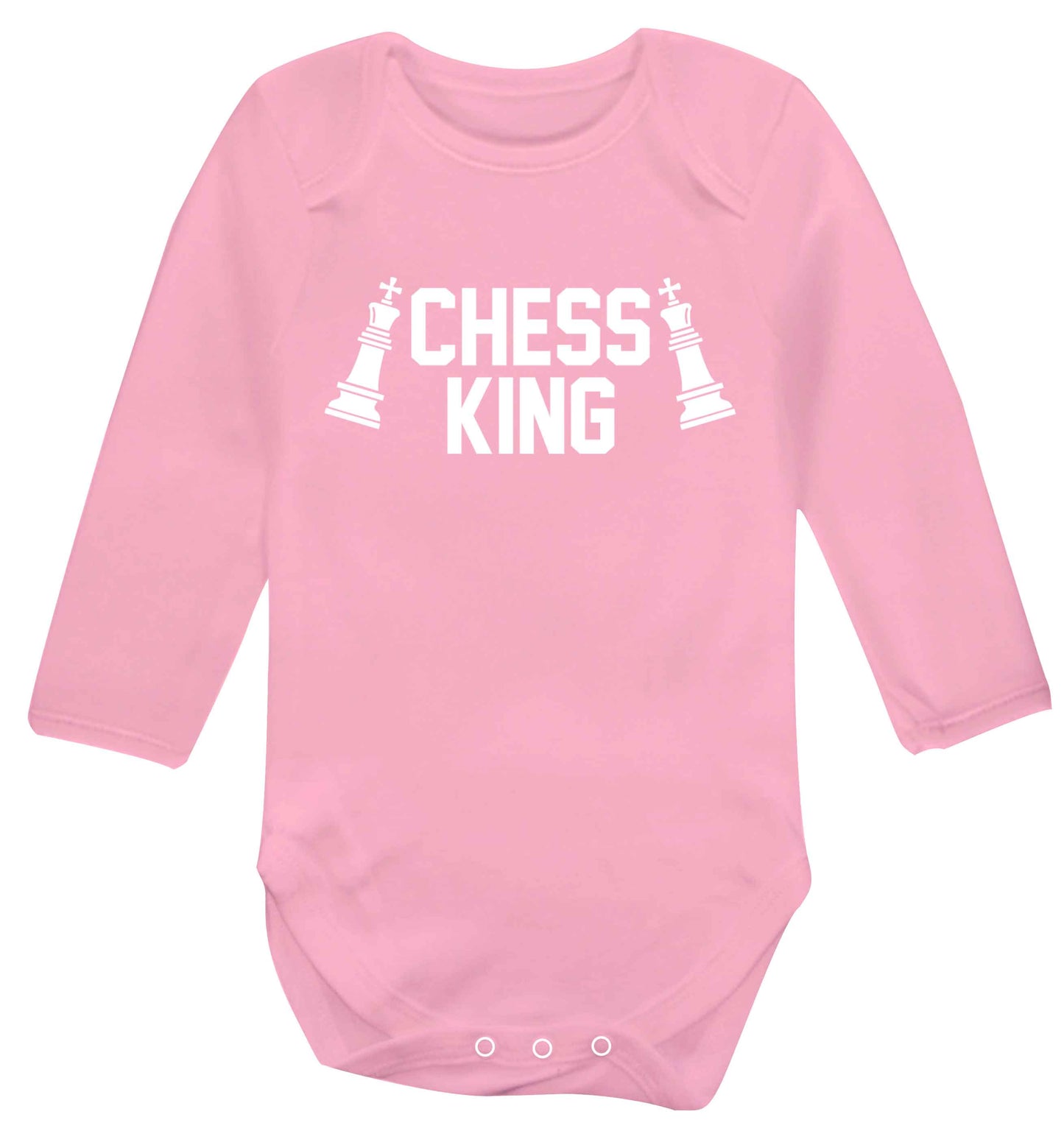 Chess king Baby Vest long sleeved pale pink 6-12 months