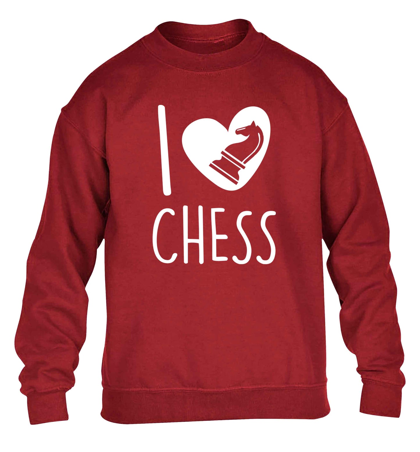 I love chess children's grey sweater 12-13 Years