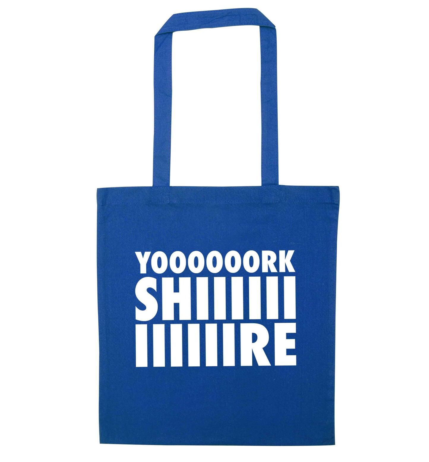 Yoooorkshiiiiire blue tote bag