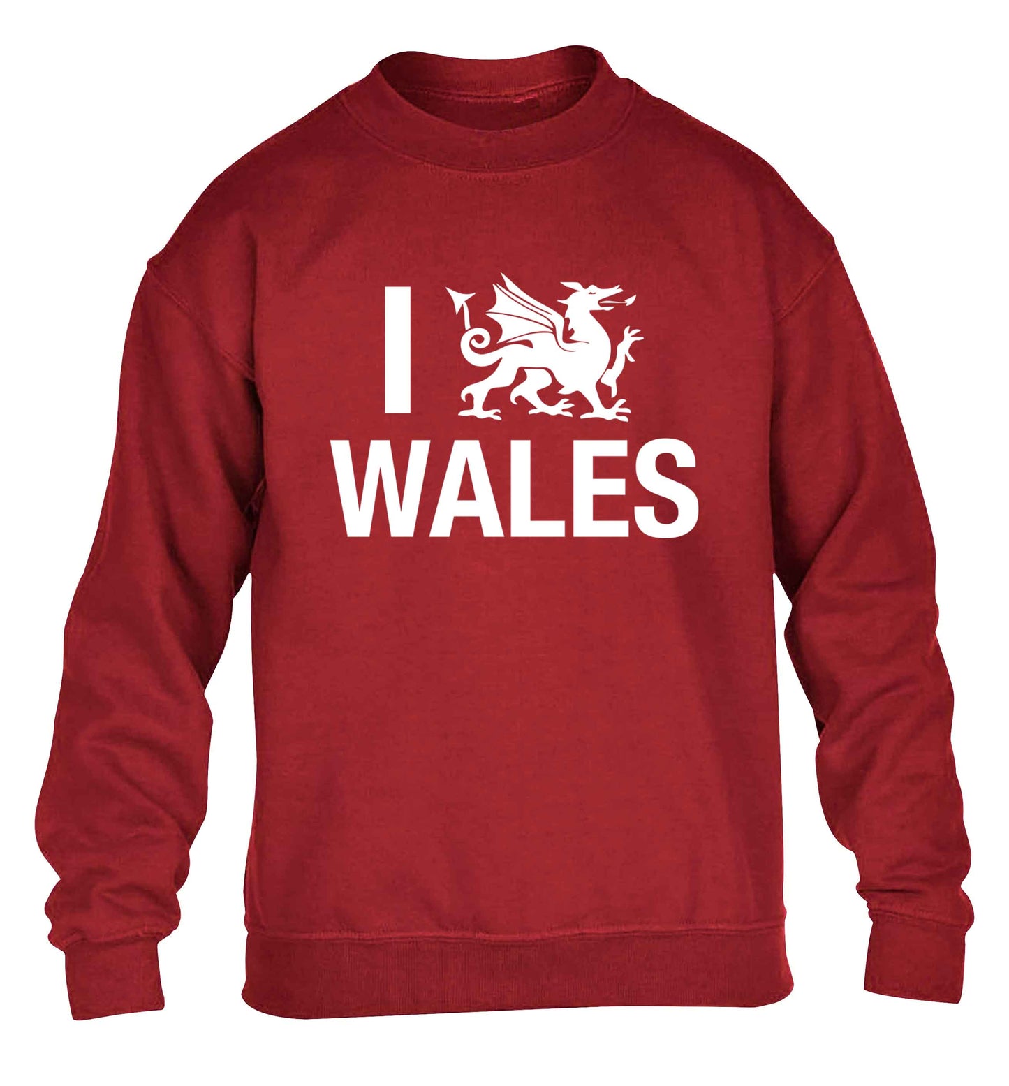 I love Wales children's grey sweater 12-13 Years