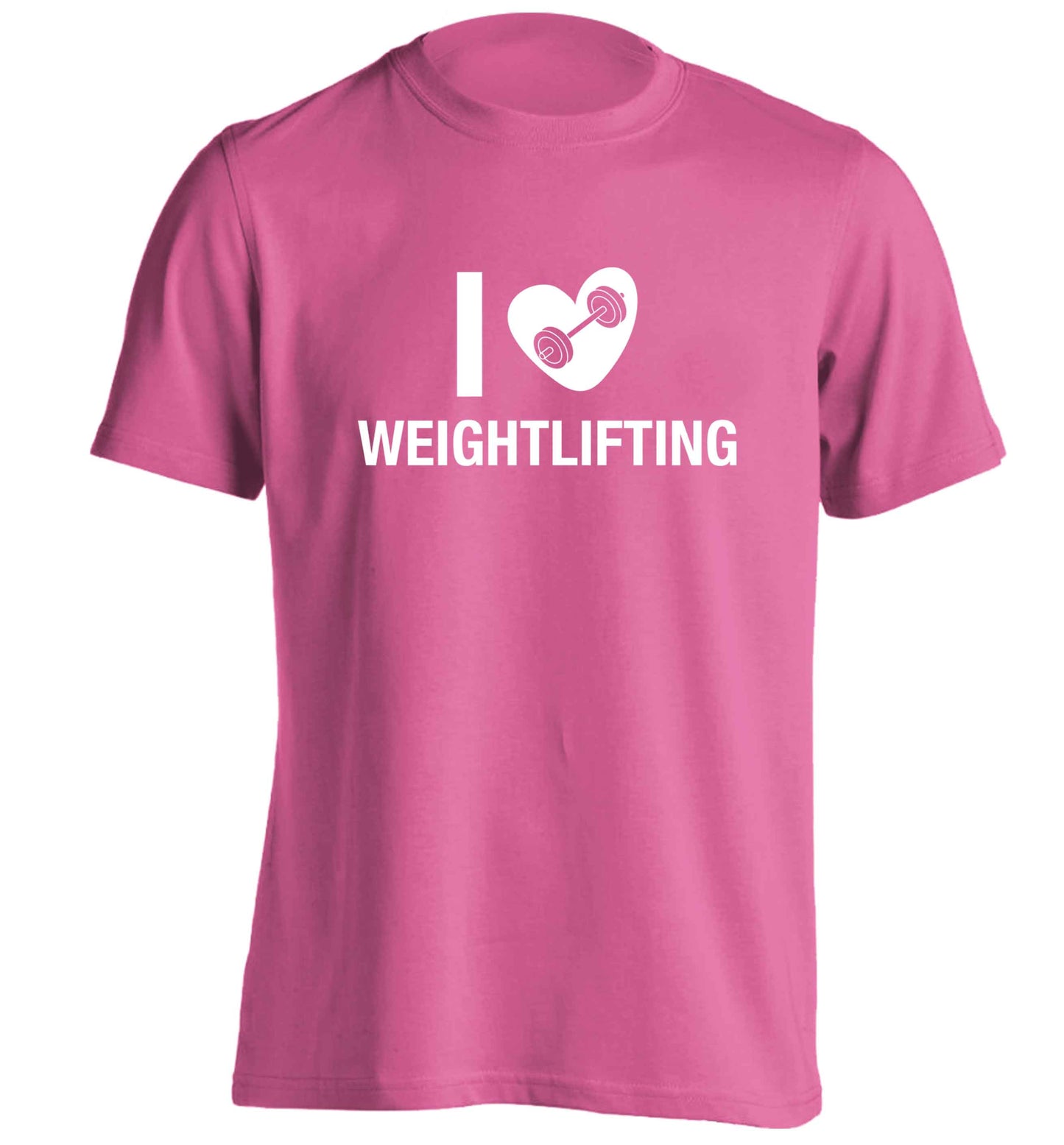 I love weightlifting adults unisex pink Tshirt 2XL