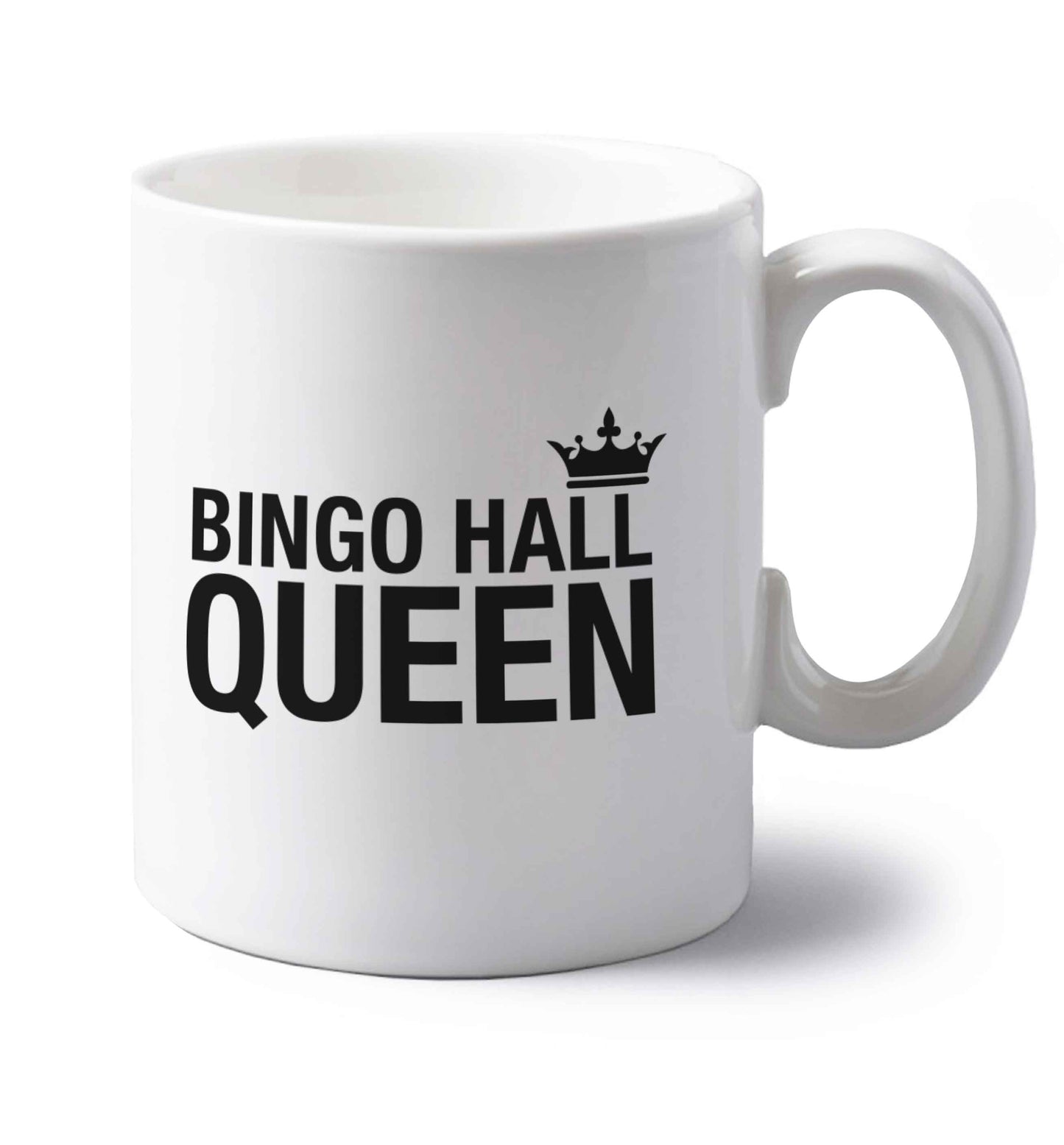 Bingo hall queen left handed white ceramic mug