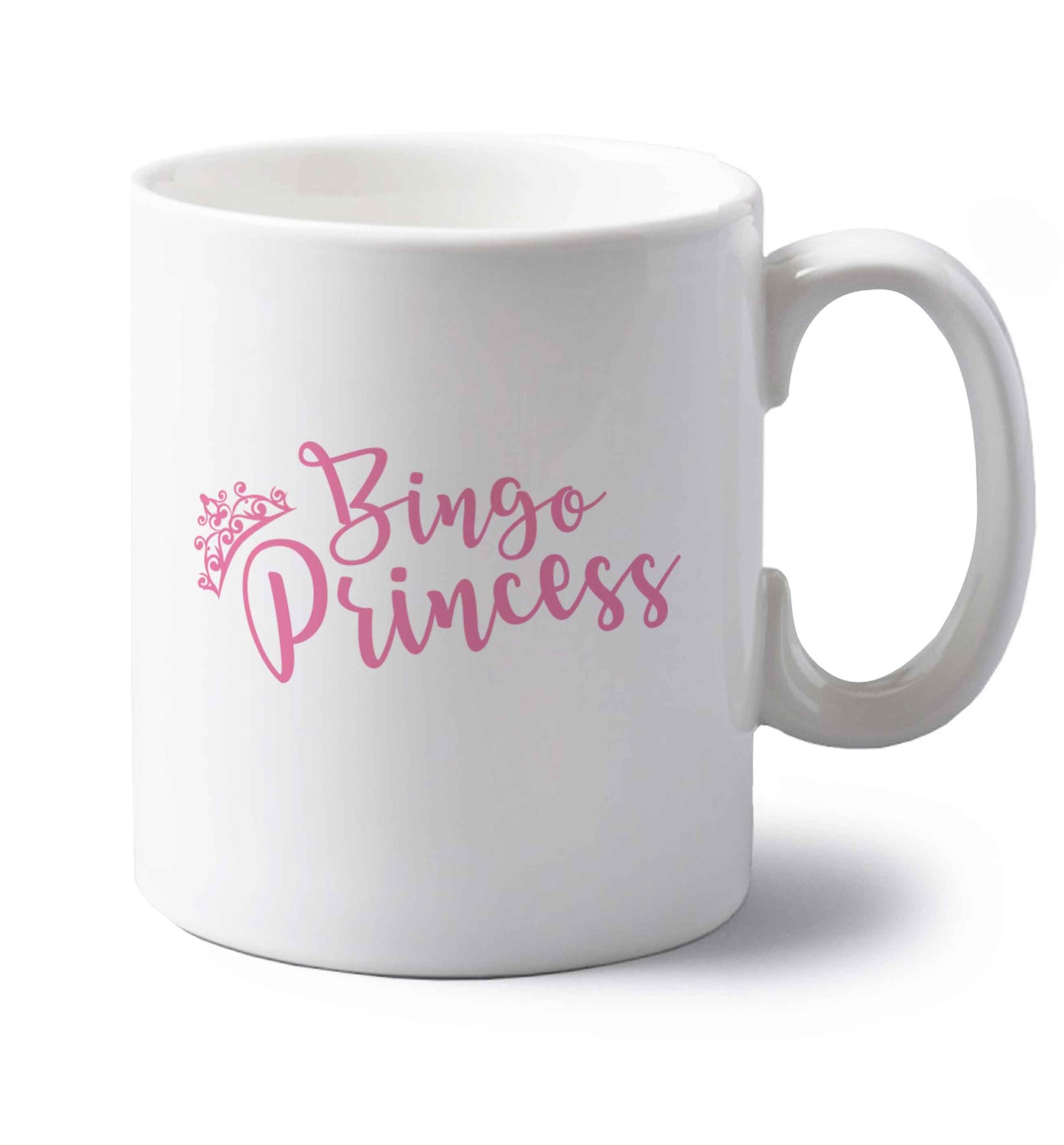 Bingo princess left handed white ceramic mug