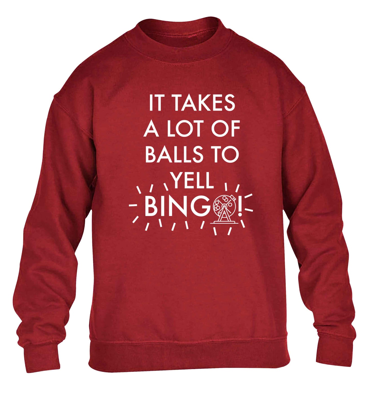 It takes a lot of balls to yell bingo! children's grey sweater 12-13 Years