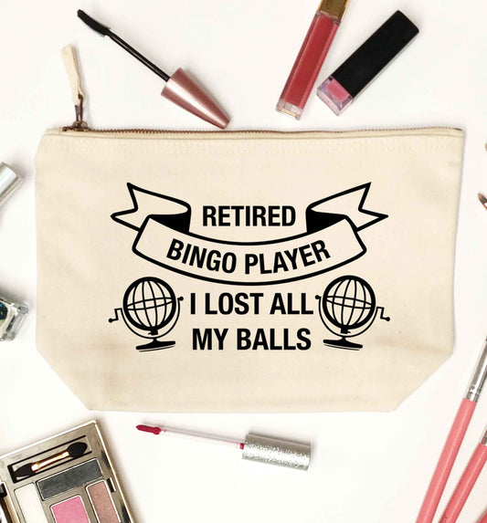 Retired bingo player I lost all my balls natural makeup bag