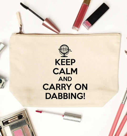 Keep calm and carry on dabbing natural makeup bag