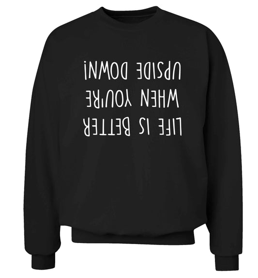 Life is better upside down Adult's unisex black Sweater 2XL