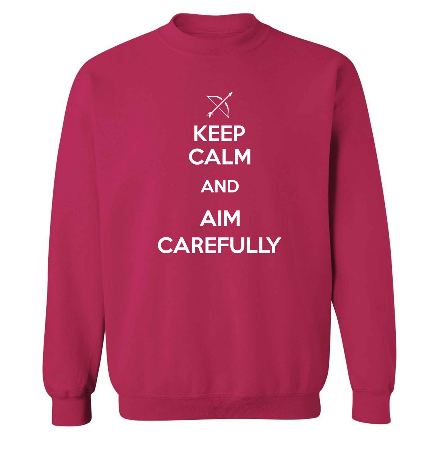 Keep calm and aim carefully Adult's unisex pink Sweater 2XL
