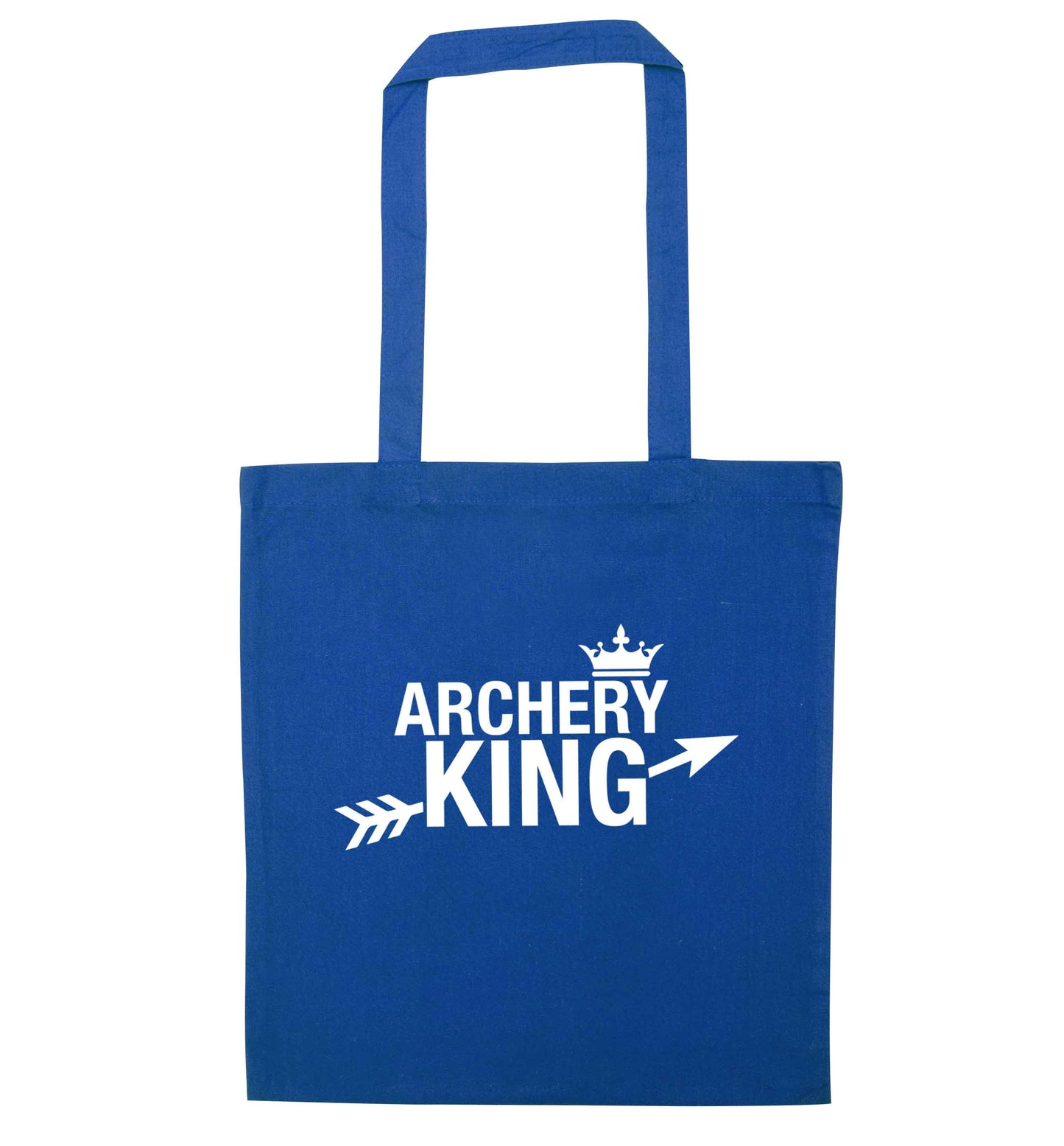 Archery king blue tote bag
