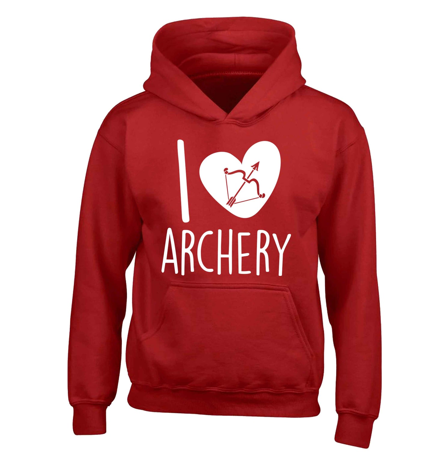 I love archery children's red hoodie 12-13 Years