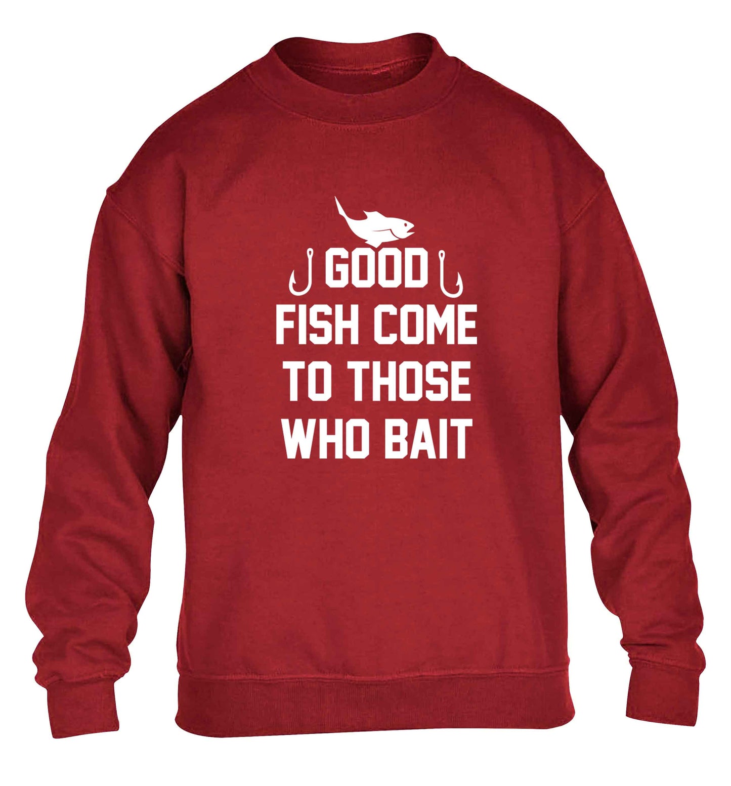 Good fish come to those who bait children's grey sweater 12-13 Years