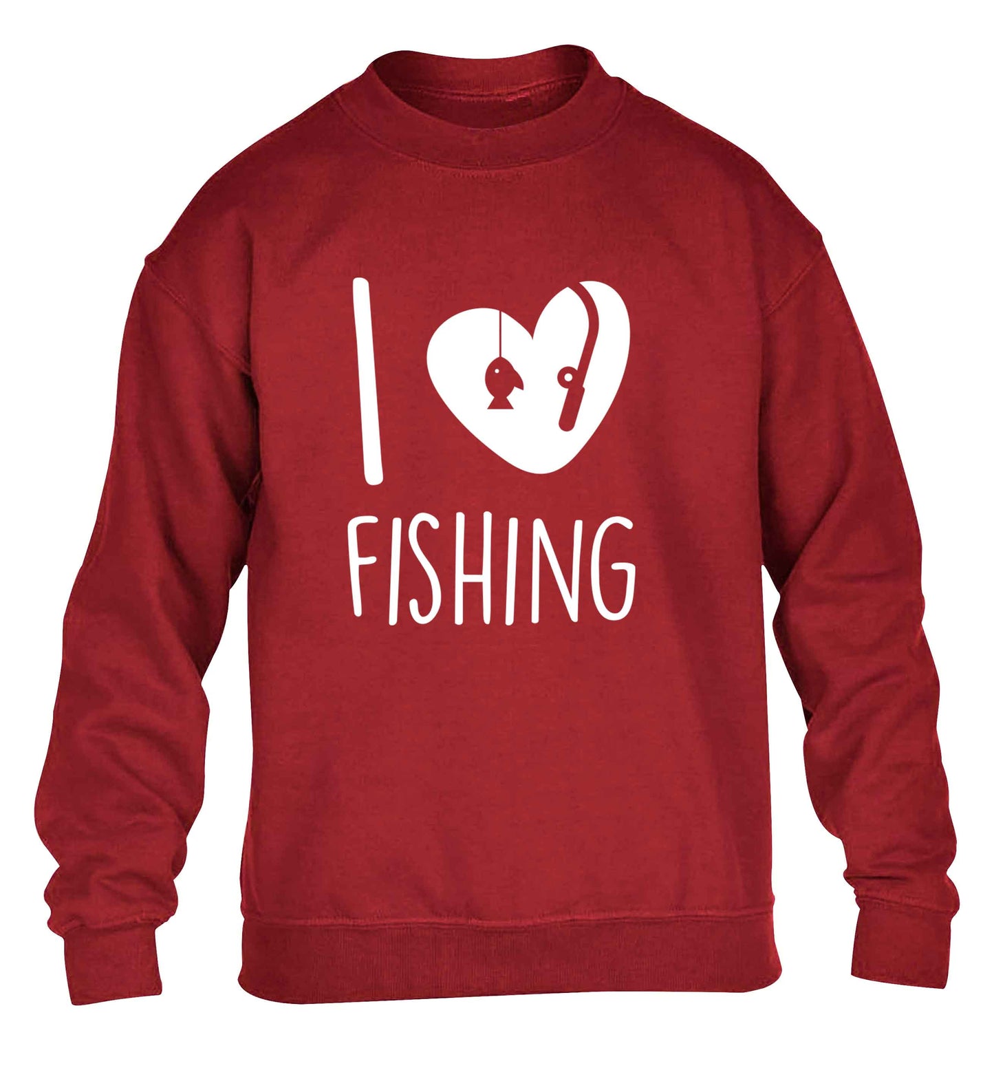 I love fishing children's grey sweater 12-13 Years