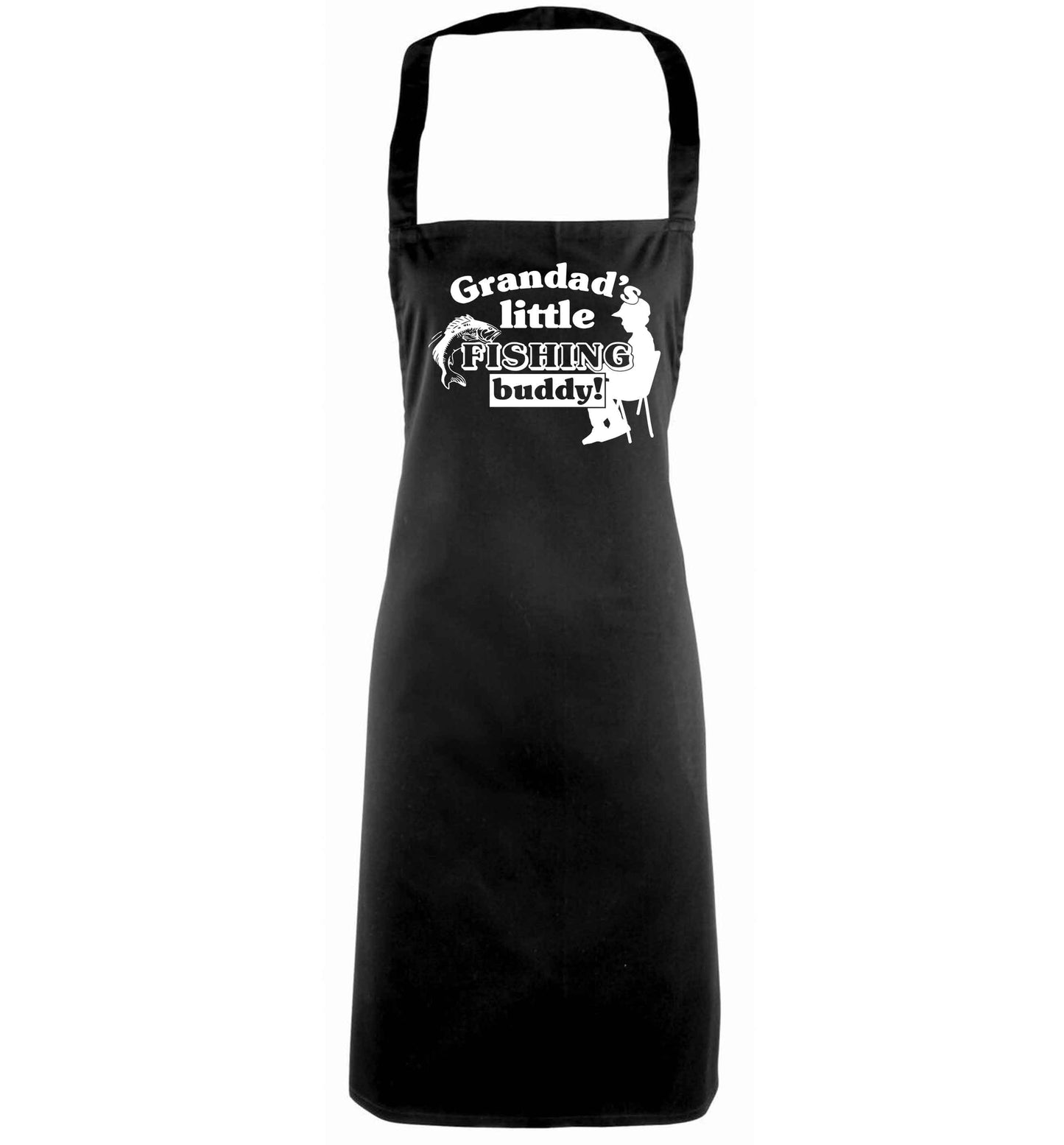 Grandad's little fishing buddy! black apron