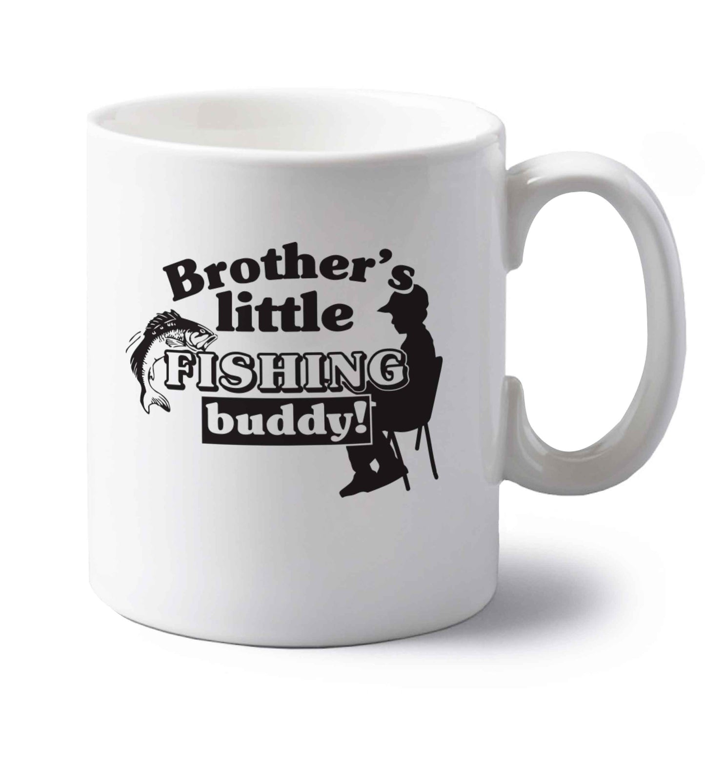 Brother's little fishing buddy left handed white ceramic mug