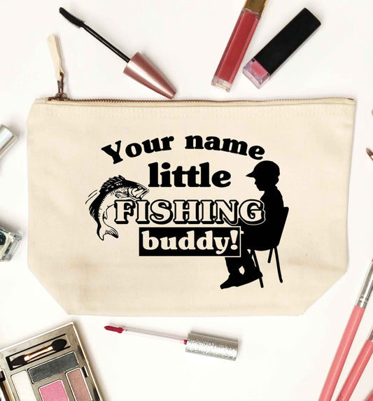 Personalised little fishing buddy natural makeup bag