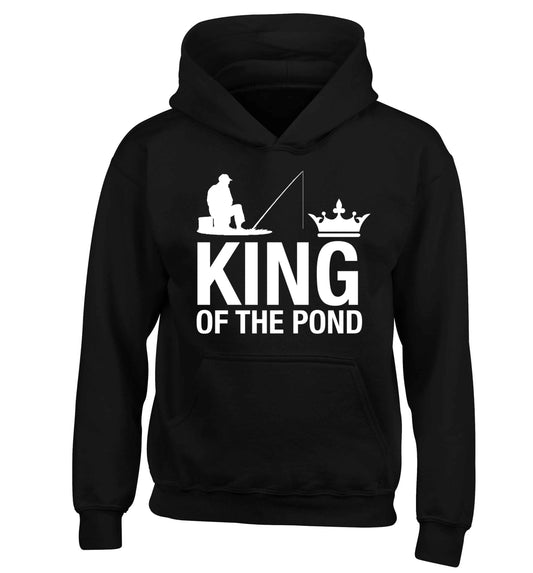 King of the pond children's black hoodie 12-13 Years