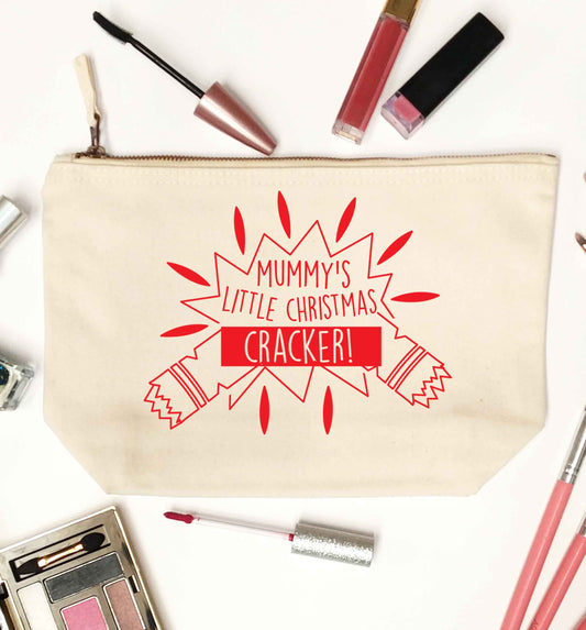 Mummy's little christmas cracker natural makeup bag