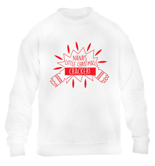 Nana's little Christmas cracker children's white sweater 12-13 Years