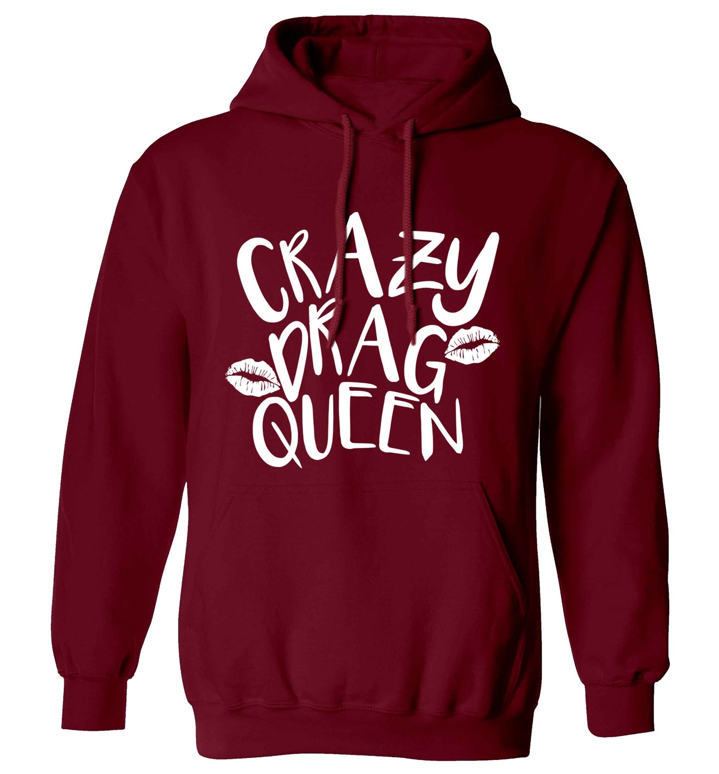 Crazy drag queen adults unisex maroon hoodie 2XL