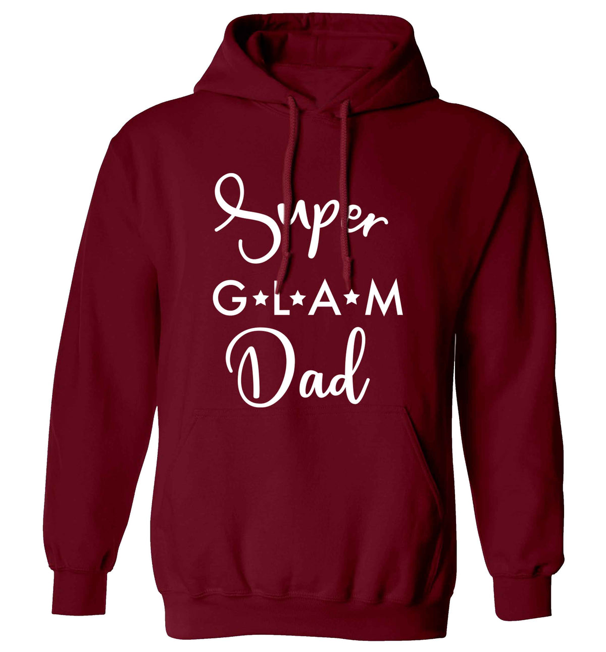Super glam Dad adults unisex maroon hoodie 2XL