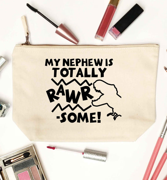My nephew is totally rawrsome natural makeup bag