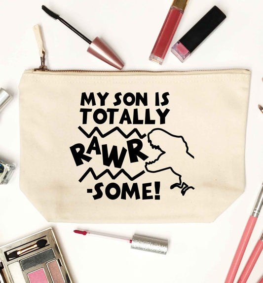 My son is totally rawrsome natural makeup bag