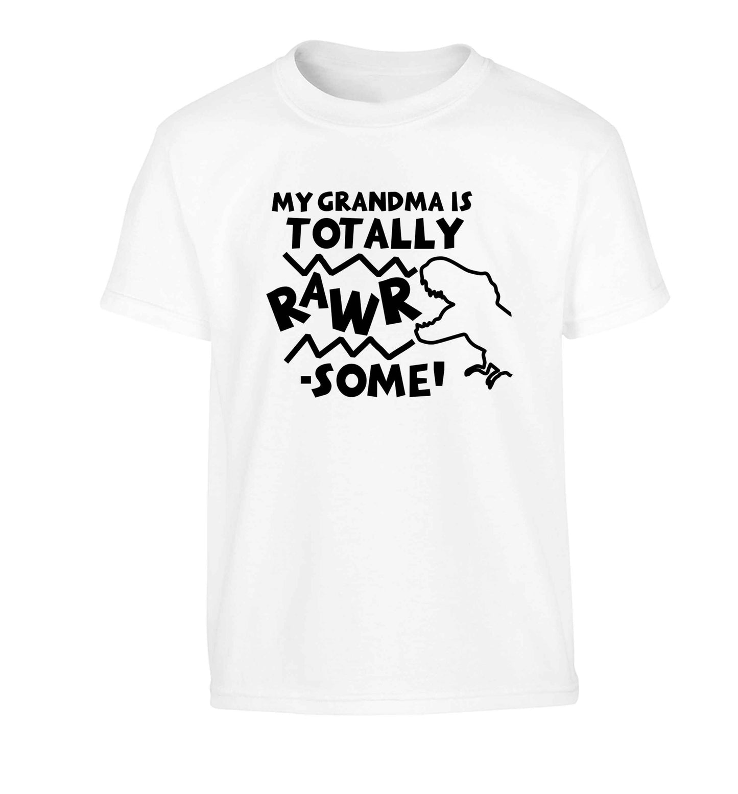 My grandma is totally rawrsome Children's white Tshirt 12-13 Years
