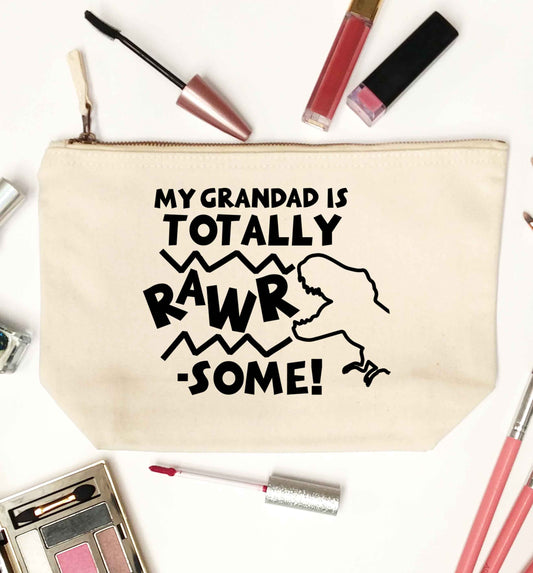 My grandad is totally rawrsome natural makeup bag
