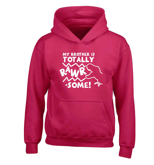 My brother is totally rawrsome children's pink hoodie 12-13 Years