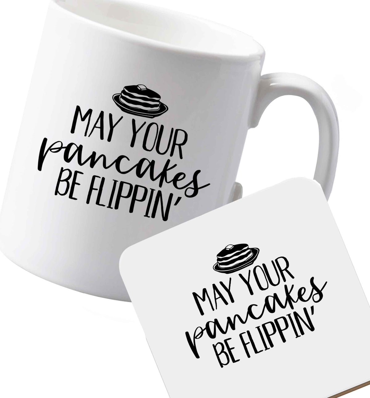 10 oz Ceramic mug and coaster Favourite Type Pan Pancake both sides