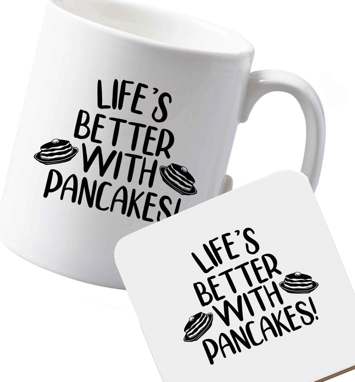 10 oz Ceramic mug and coaster Favourite Type Pan Pancake both sides
