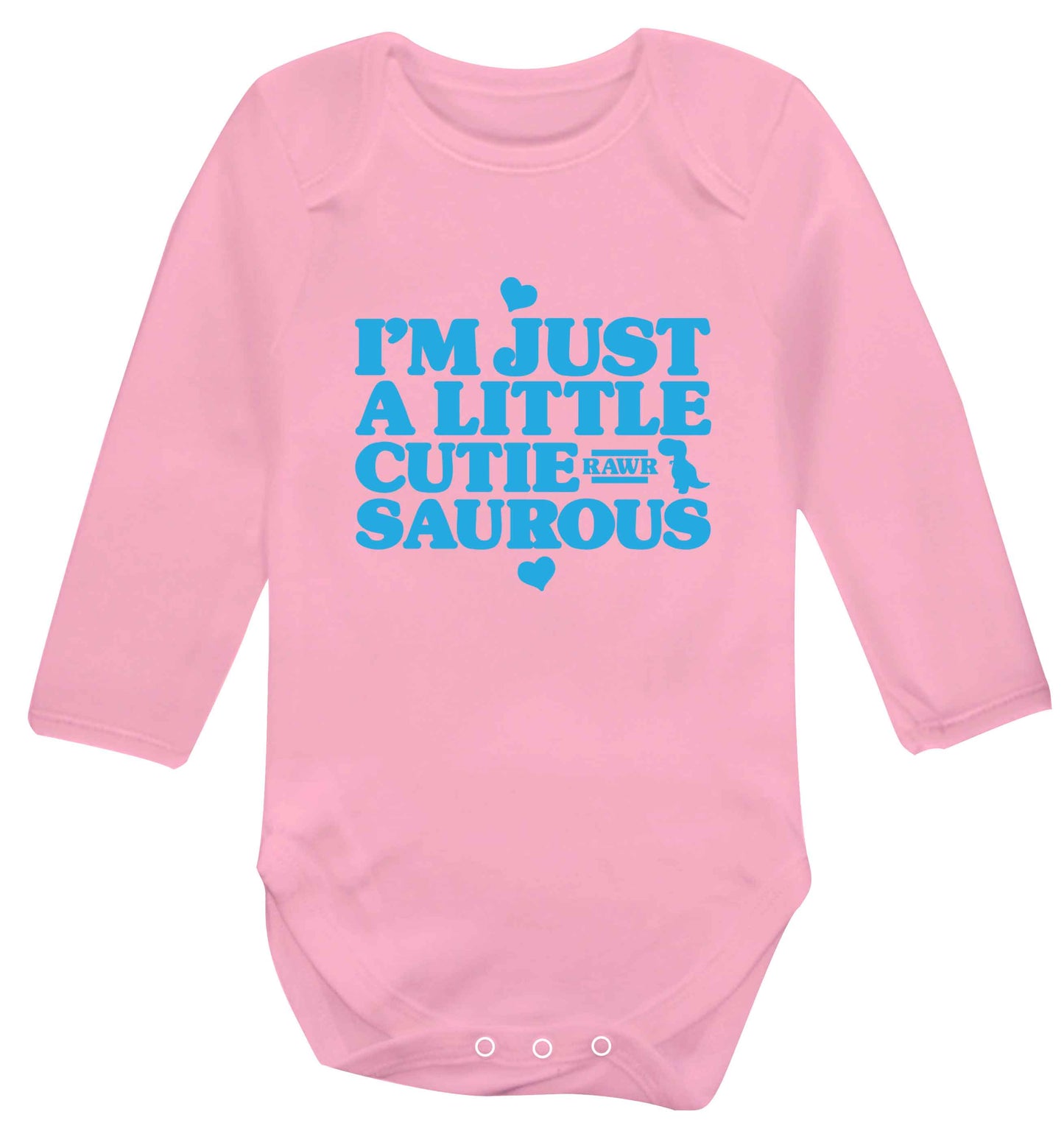 I'm just a little cutiesaurous baby vest long sleeved pale pink 6-12 months
