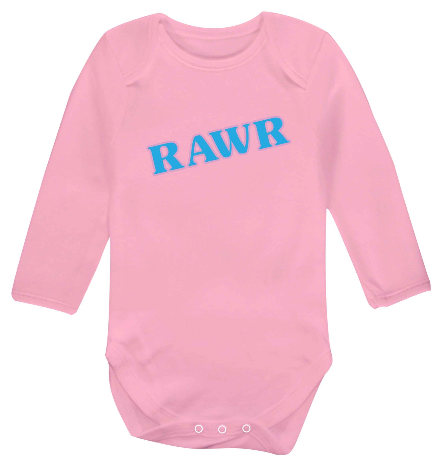Rawr baby vest long sleeved pale pink 6-12 months
