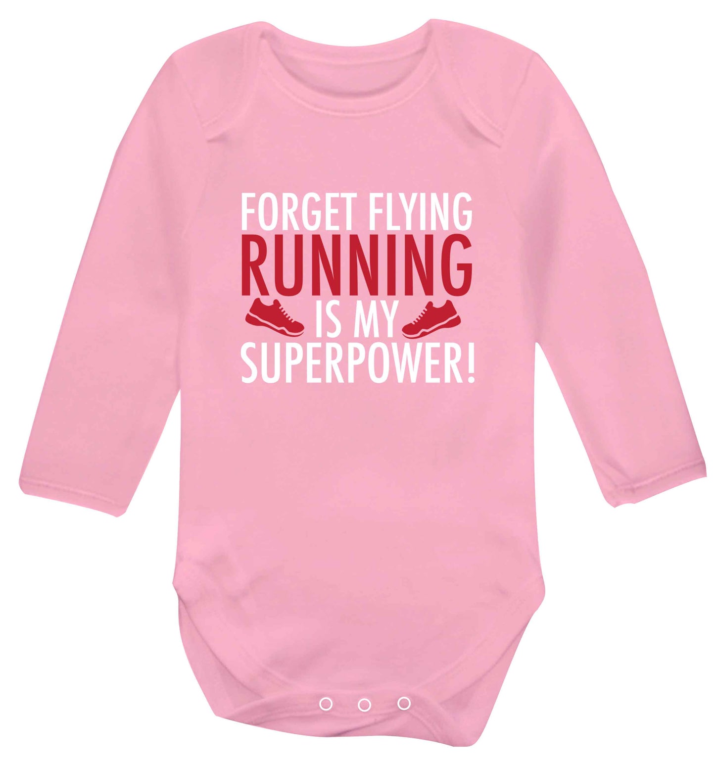 Crazy running dude baby vest long sleeved pale pink 6-12 months