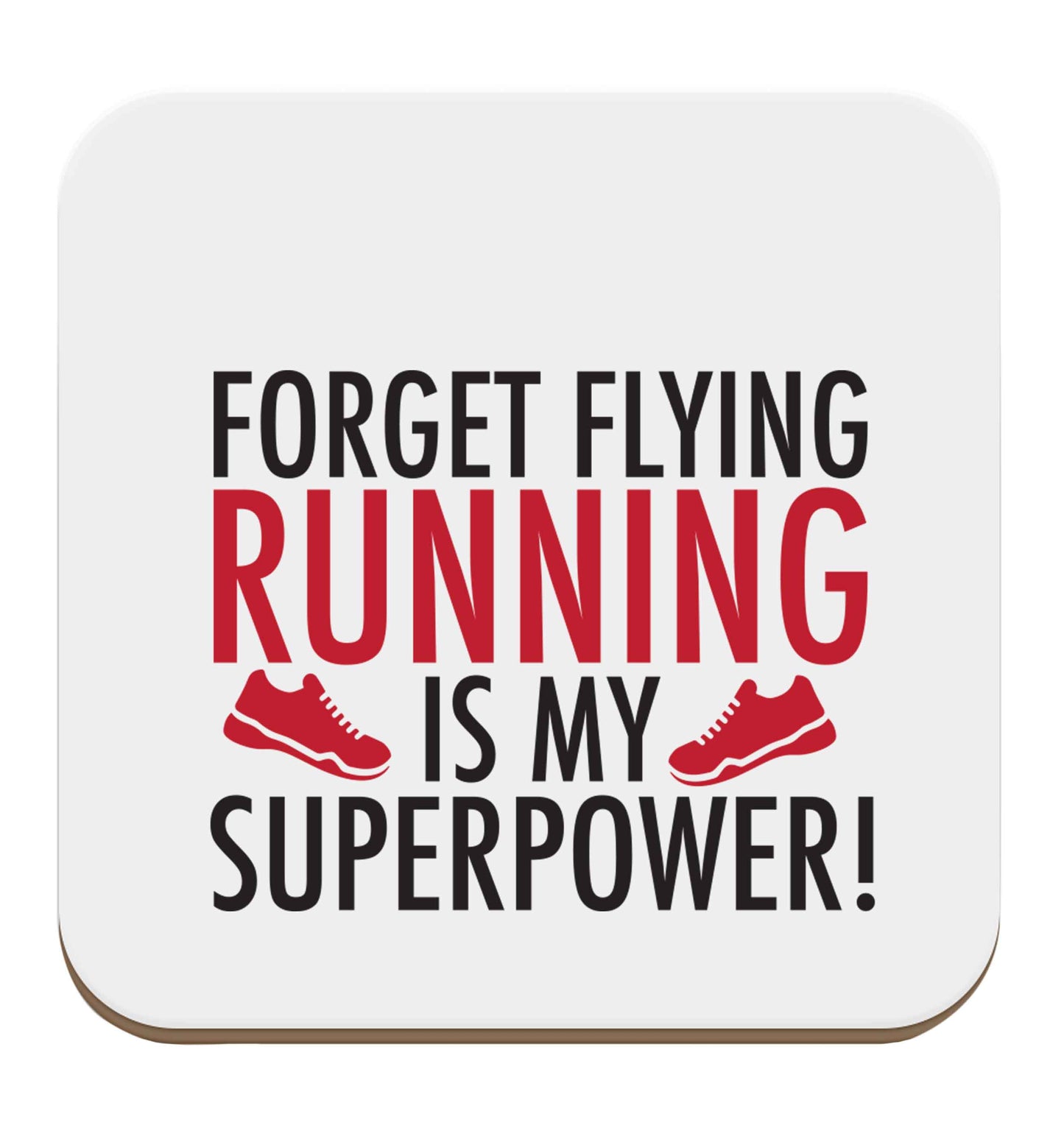 Forget flying running is my superpower set of four coasters