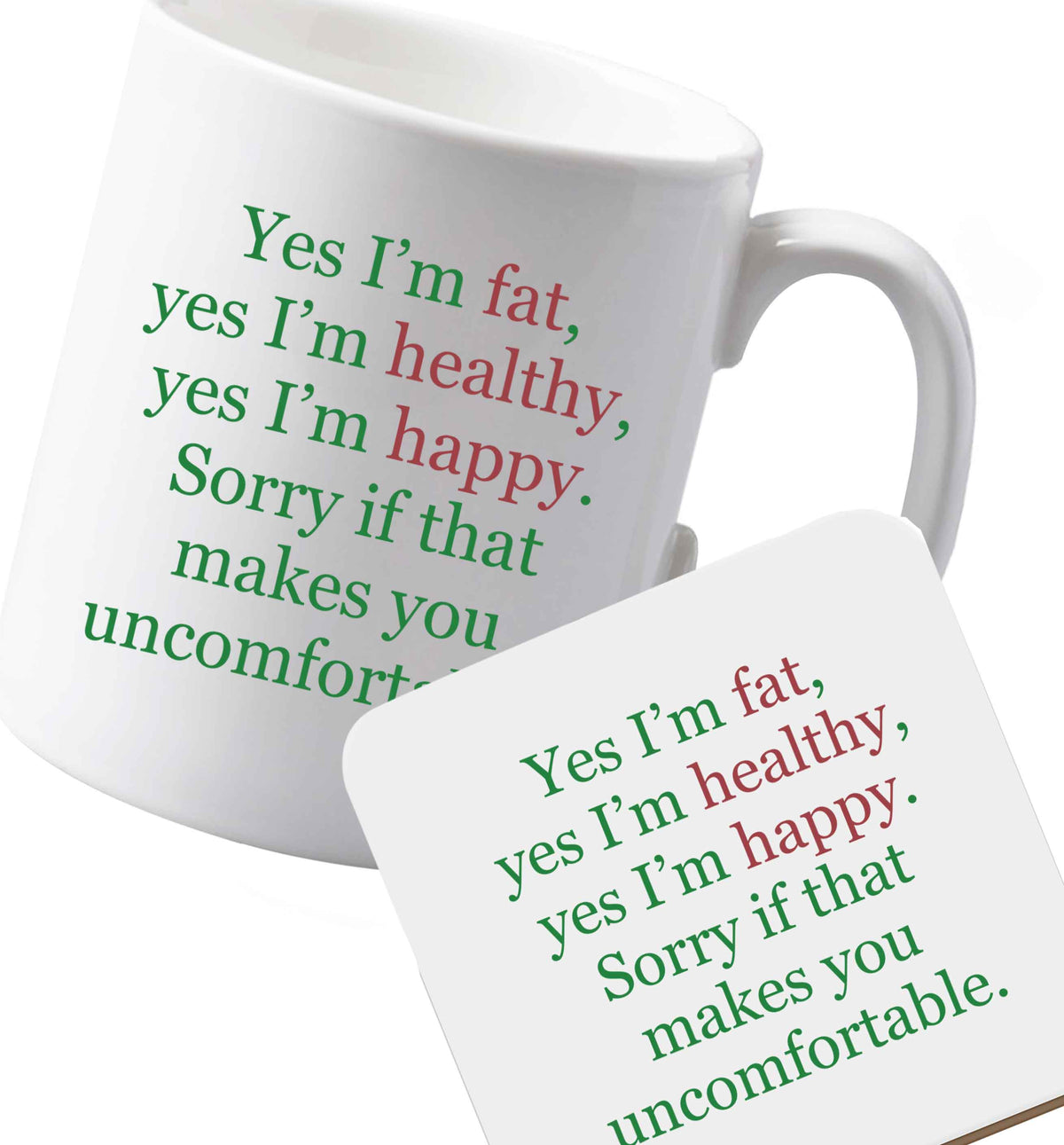 10 oz Ceramic mug and coaster Favourite Type Pan Pancake both sides