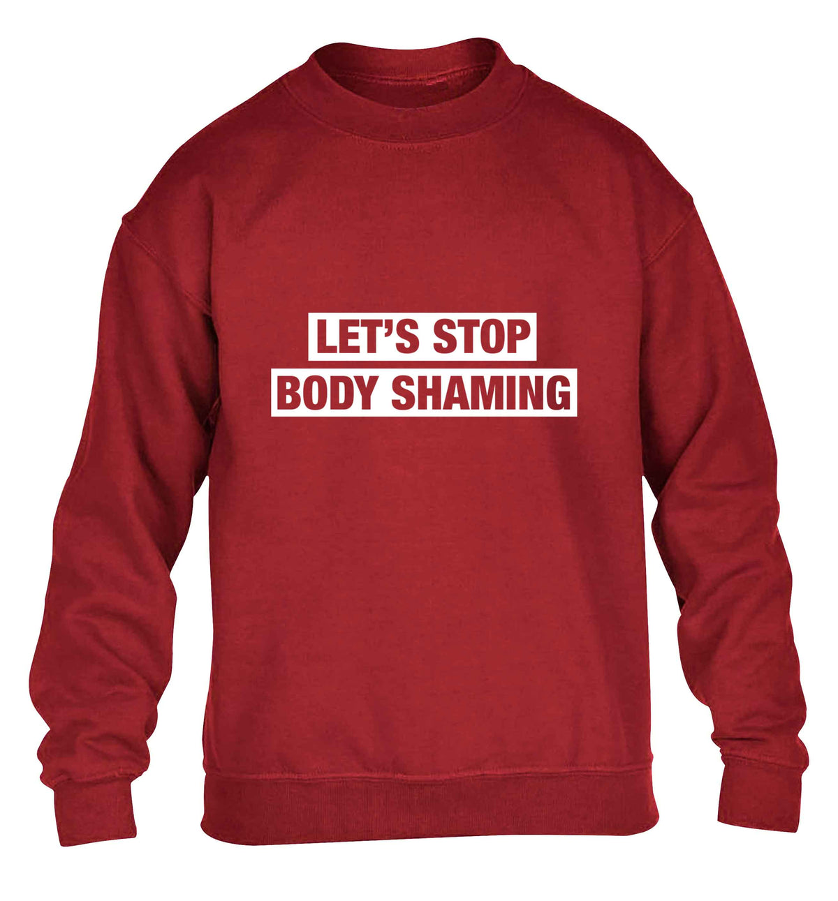 Let's stop body shaming children's grey sweater 12-13 Years