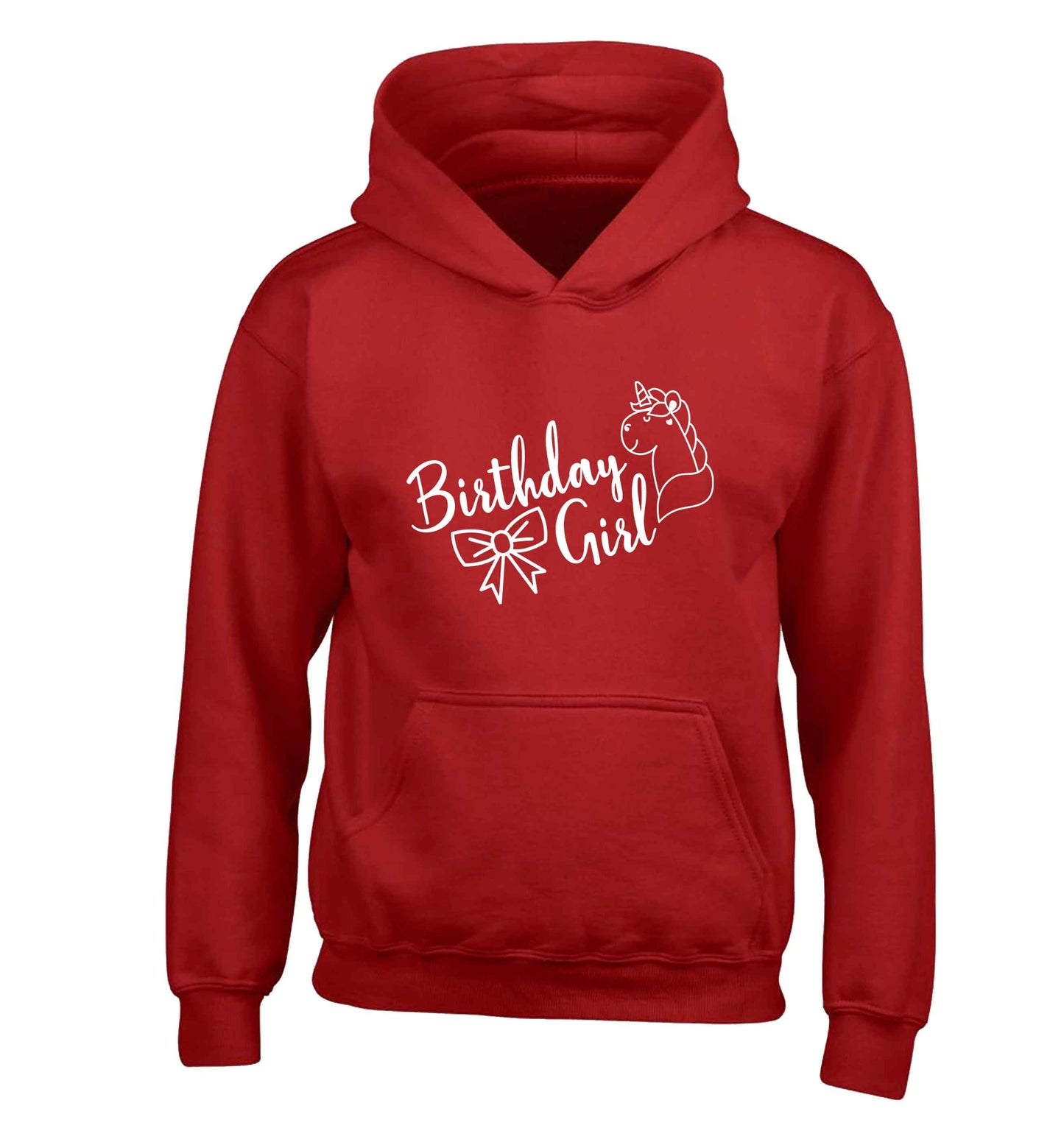Birthday girl children's red hoodie 12-13 Years