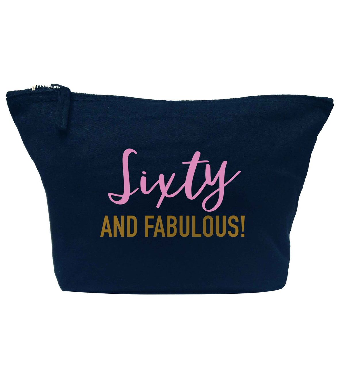 Sixty and fabulous navy makeup bag