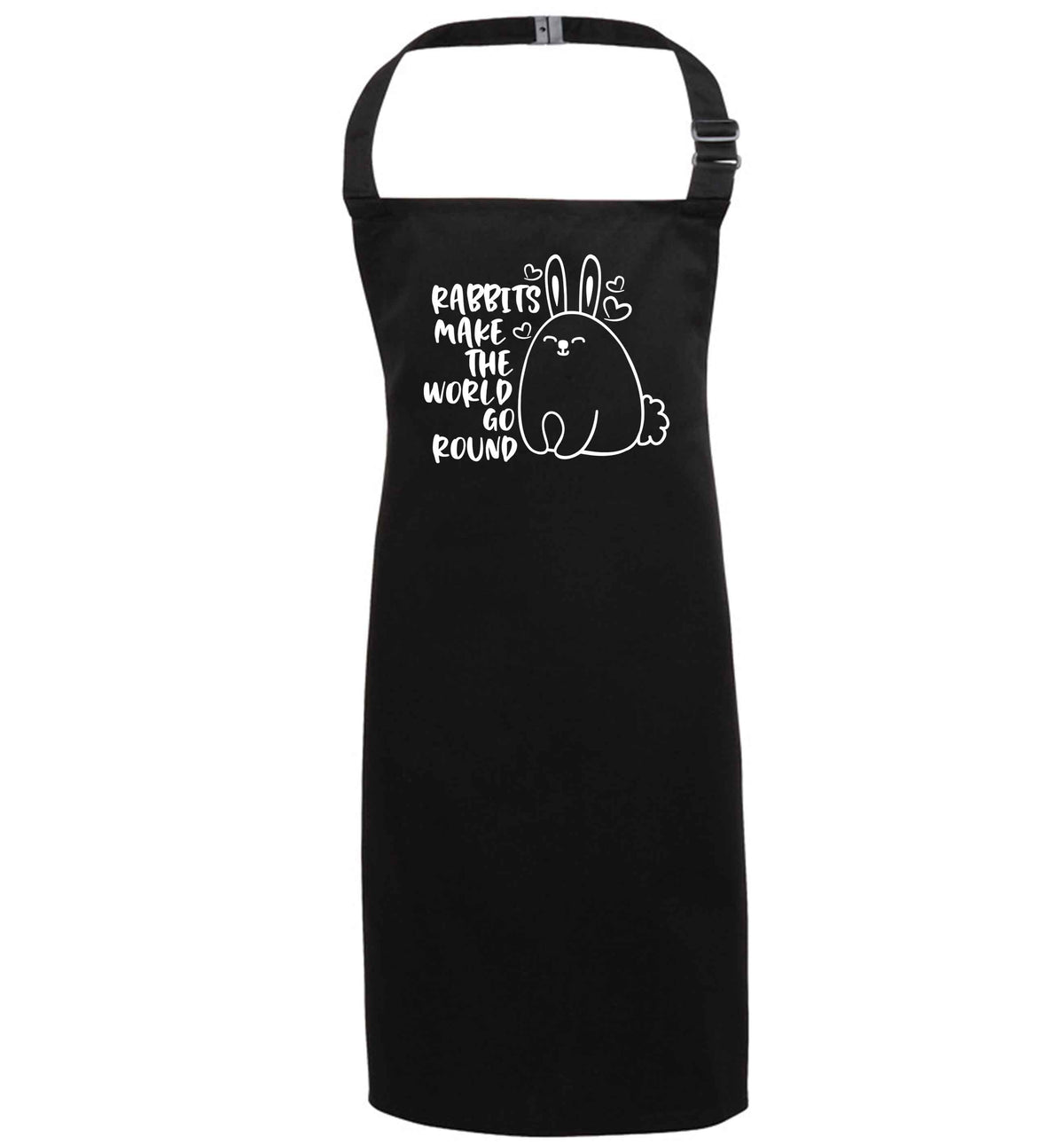 Rabbits make the world go round black apron 7-10 years