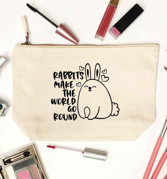 Rabbits make the world go round natural makeup bag