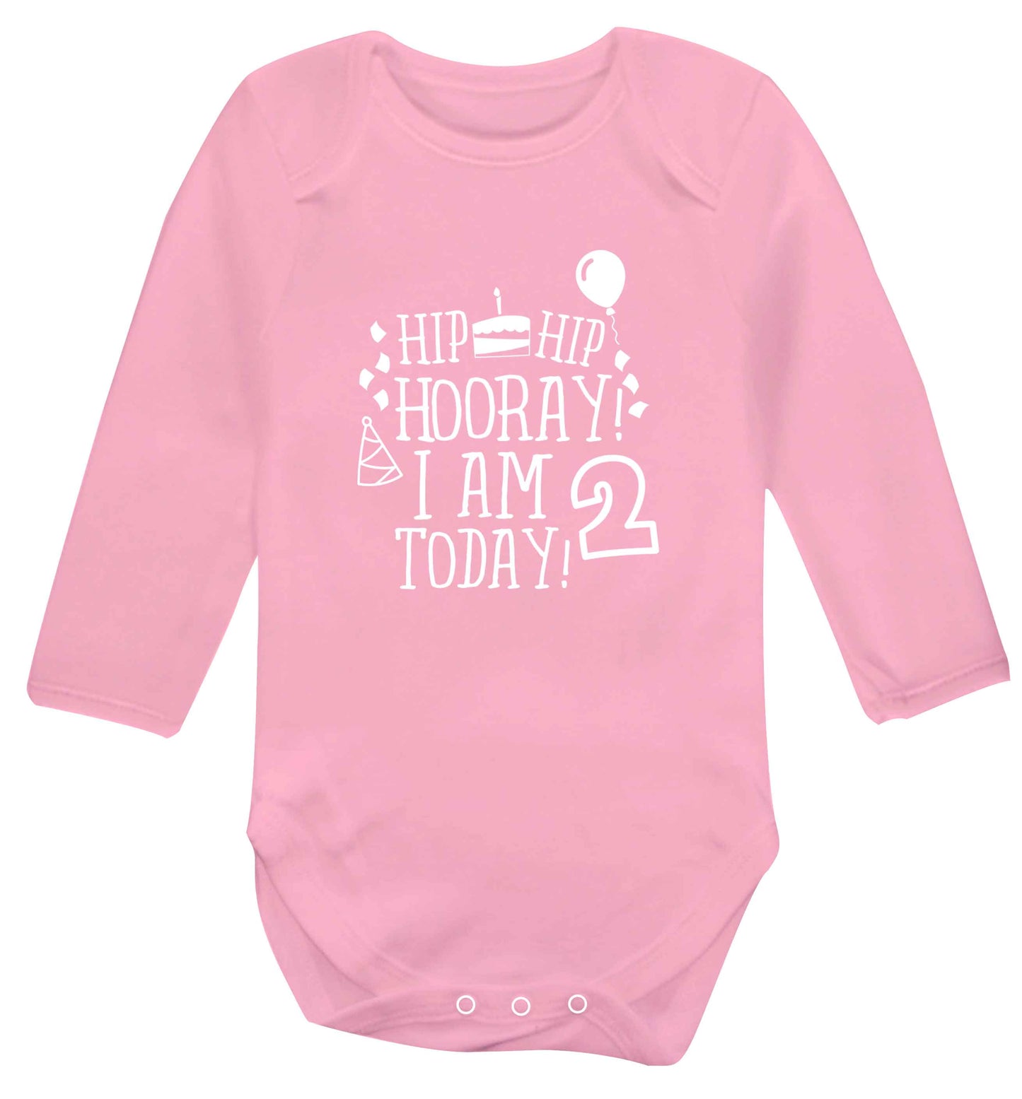 I'm 2 Today baby vest long sleeved pale pink 6-12 months