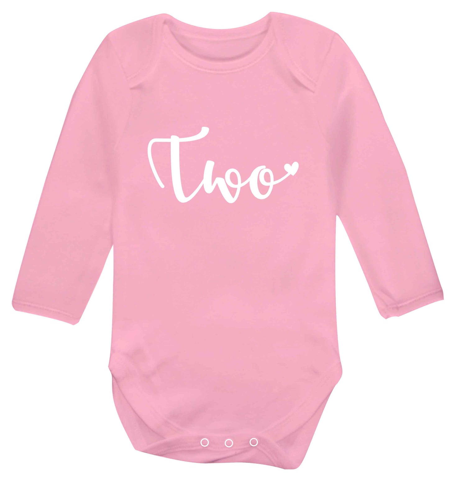 Two and Heart baby vest long sleeved pale pink 6-12 months