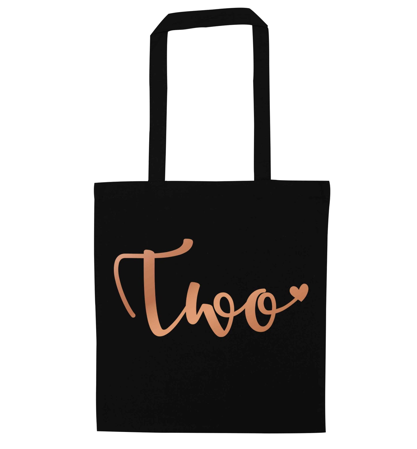 Two rose gold black tote bag