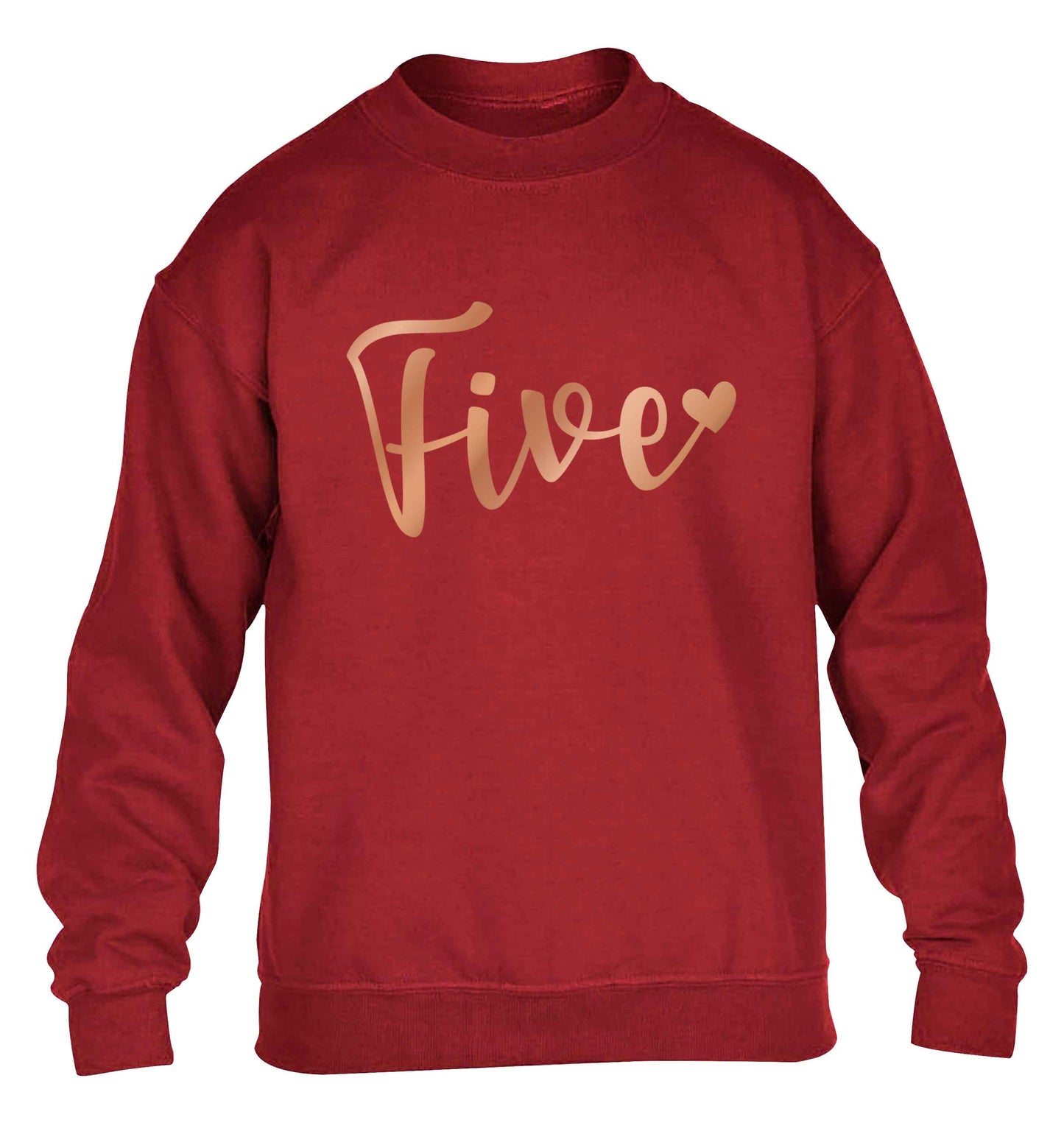 Five rose gold children's grey sweater 12-13 Years