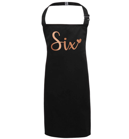 Six rose gold black apron 7-10 years