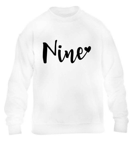 Nine and heart children's white sweater 12-13 Years