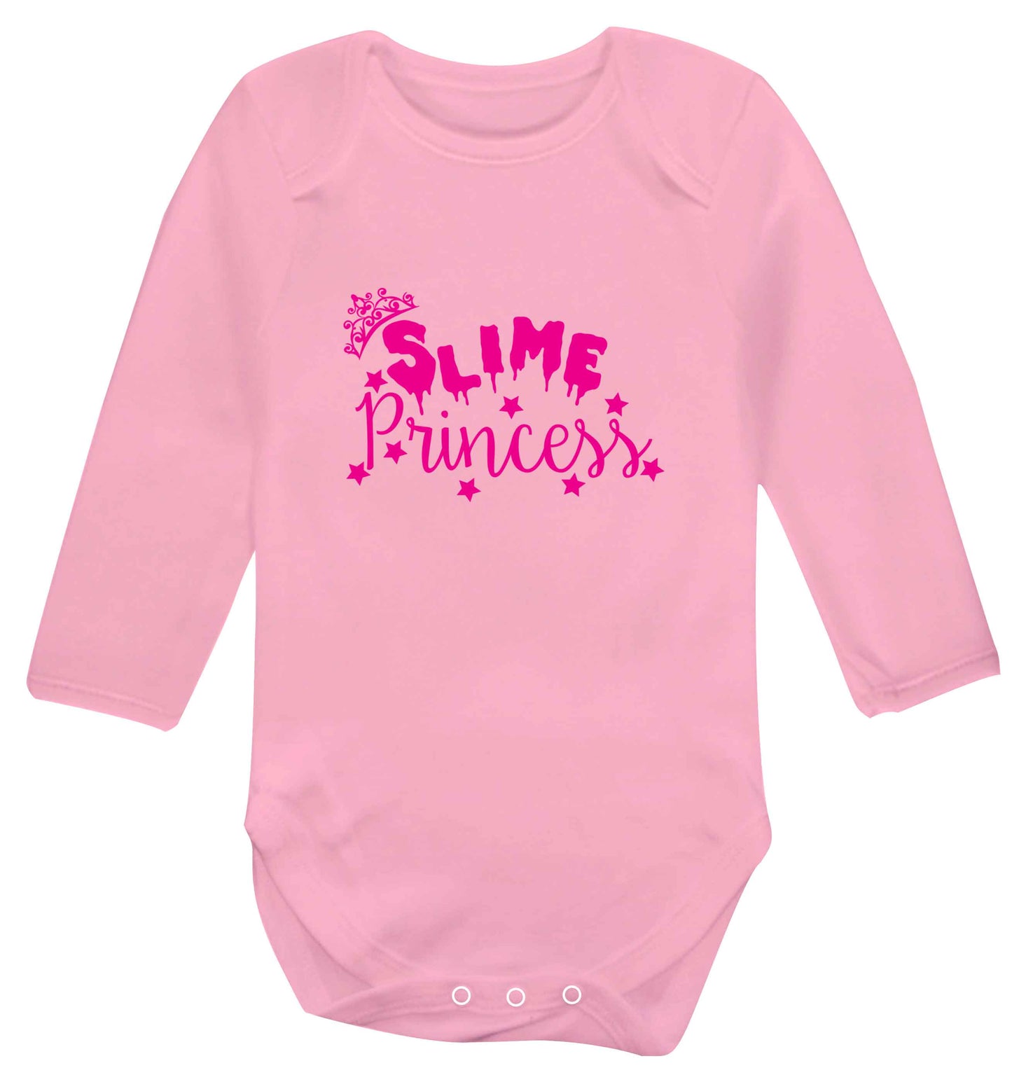 Neon pink slime princess baby vest long sleeved pale pink 6-12 months
