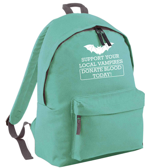Support your local vampires donate blood today! mint adults backpack